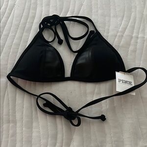 PINK Black Bikini Top